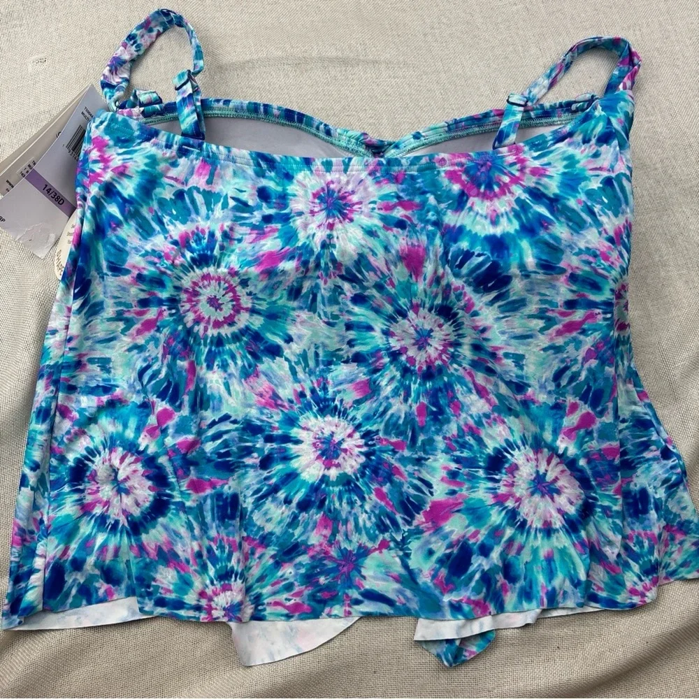 Coco Reef Women's Contours Clarity Draped Tankini Top Size 14/38D